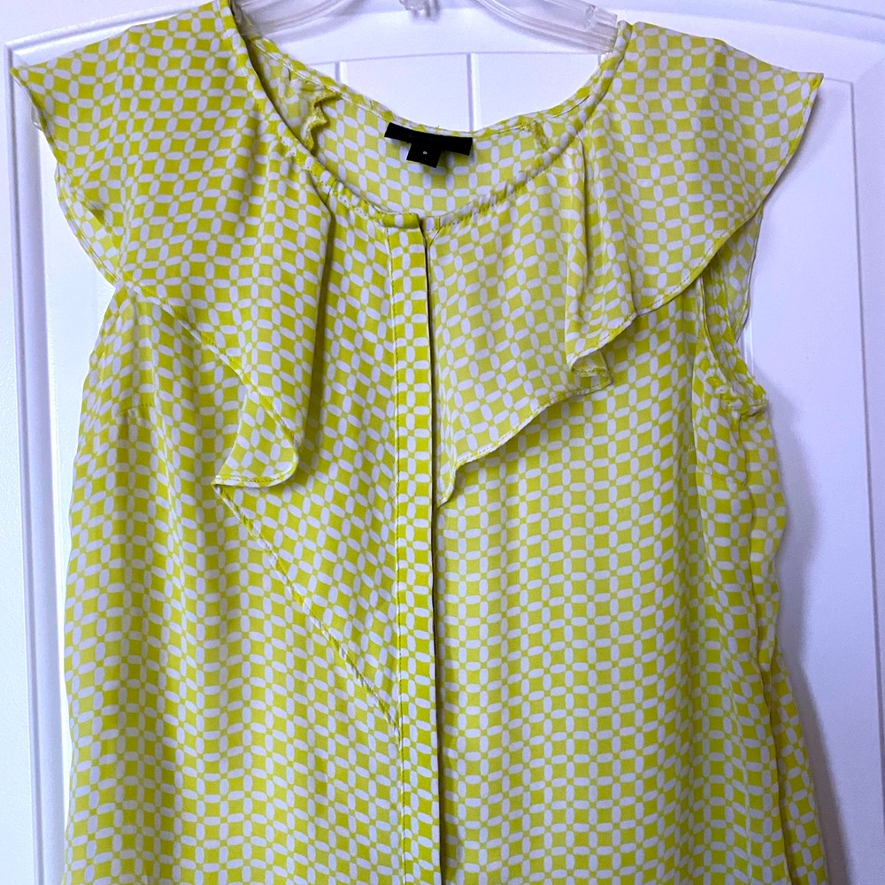 Lime/white Blouse